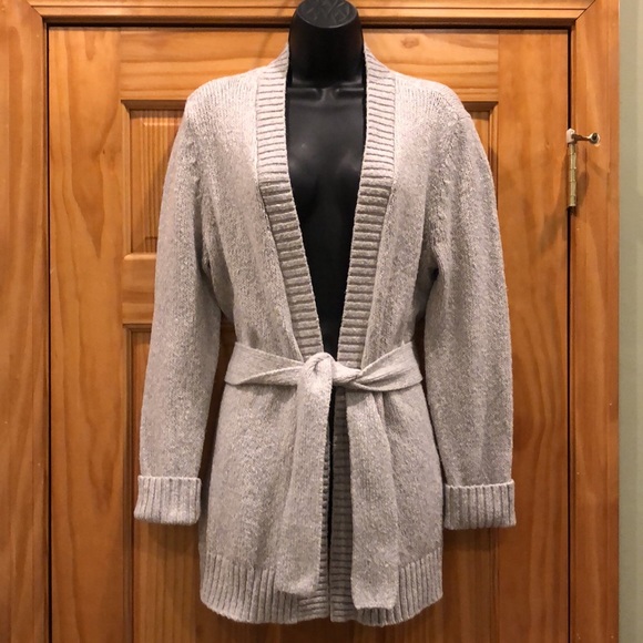 Levi’s Wide Belted Light Grey Cardigan Sweater - Picture 3 of 11